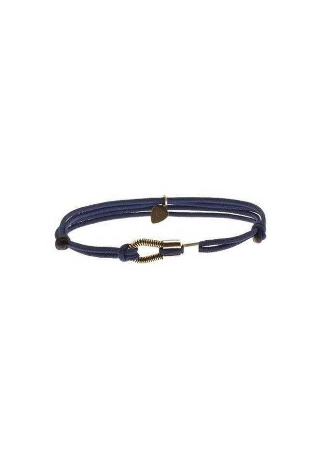  Bracelet Cordon "Me" En Argent Vieilli Navy