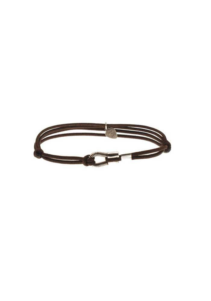  Bracelet Cordon "Me" En Argent Vieilli Chocolat