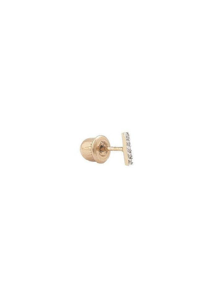  Boucle D'Oreille Barette De Diamants Blancs Et Or Rose