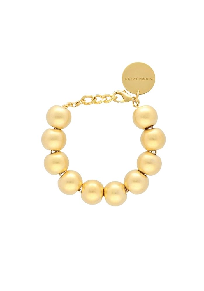 Bracelet Beads Multi Boules Gold Vintage