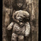 Child Wooden Frame With Teddy Bear