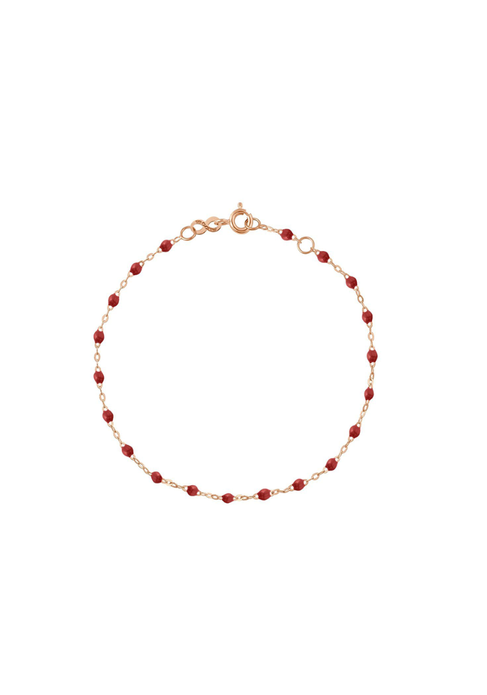 Bracelet Enfant Classique Gigi Or Rose Et Résines Bordeaux 13cm