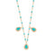 Necklace Lucky Cashmere Rose Gold And Green Turquoise Resin 42cm