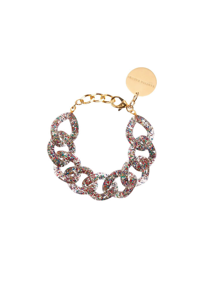 Bracelet "Flat Chain" Multi Glitter - Vanessa Baroni