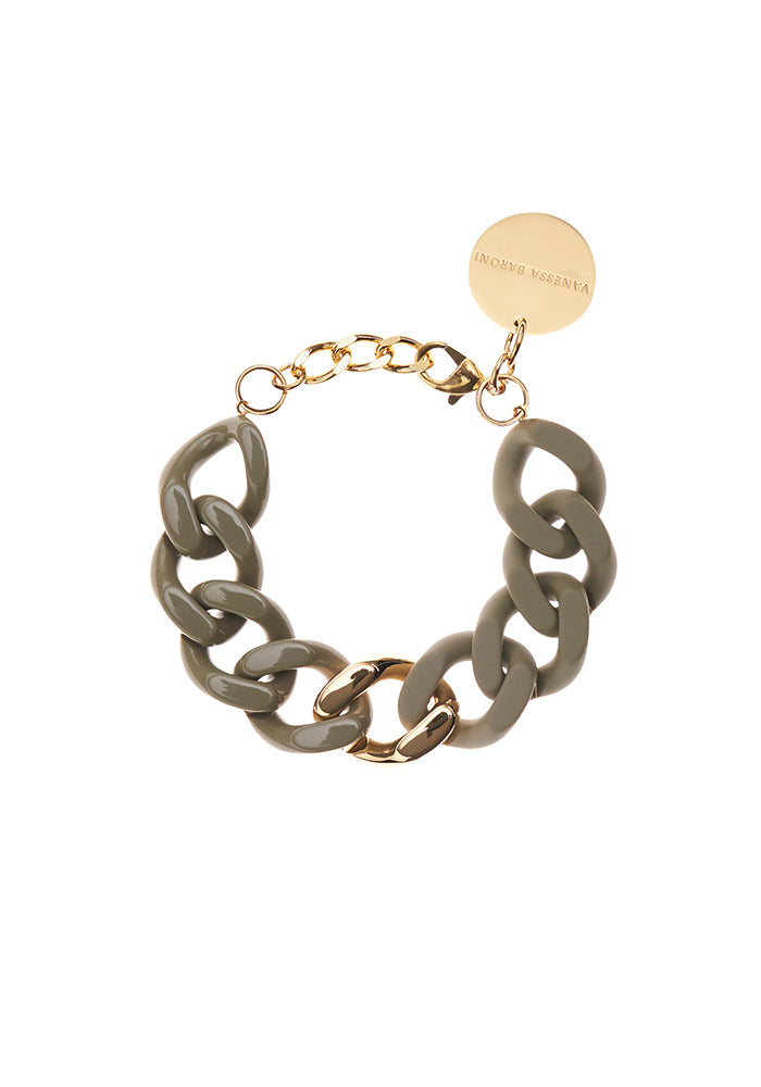 Bracelet Flat Chain 2 Couleurs - Olive