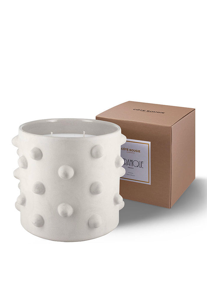 Large Gray Itto Clay Candle