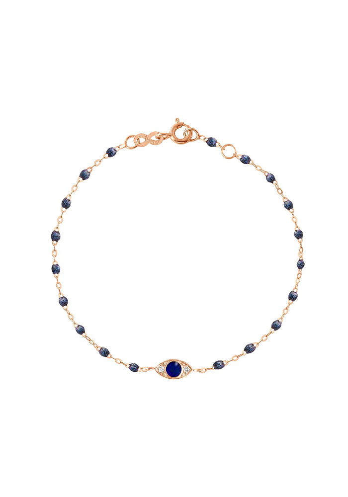 Bracelet Classique Gigi Eye Or Rose Diamants Et Résine Nuit 17cm - Gigi Clozeau