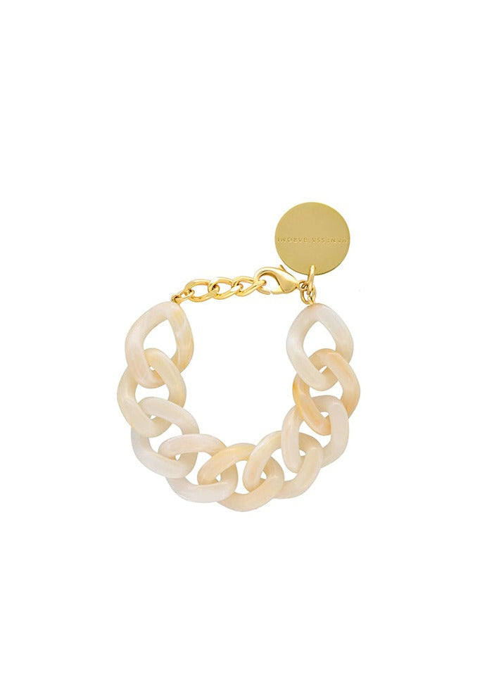  Bracelet "Flat Chain" Pearl Marble