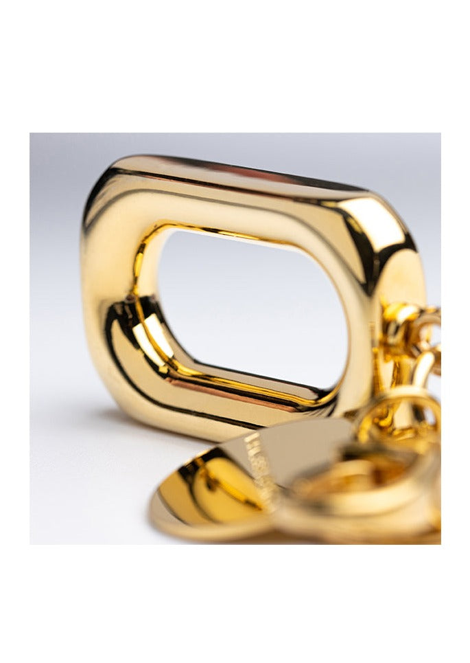  Porte Clés "Squared Key Ring" Un Rectangle Gold