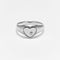 White Gold Heart Mini Signet Ring