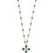 Mini Gigi Beaded Cross Necklace Rose Gold Diamond And Emerald Resin 42cm