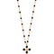 Mini Gigi Beaded Cross Necklace Rose Gold Diamond And Black Resin 42cm