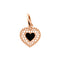 Black Resin Rose Gold Lace Heart Pendant