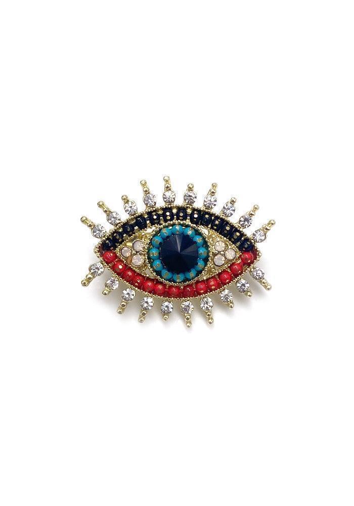 Broche Oeil Bleu Et Rouge - Blush Sélection