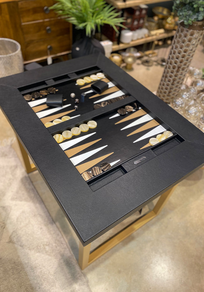 Table De Backgammon Noir Et Doré