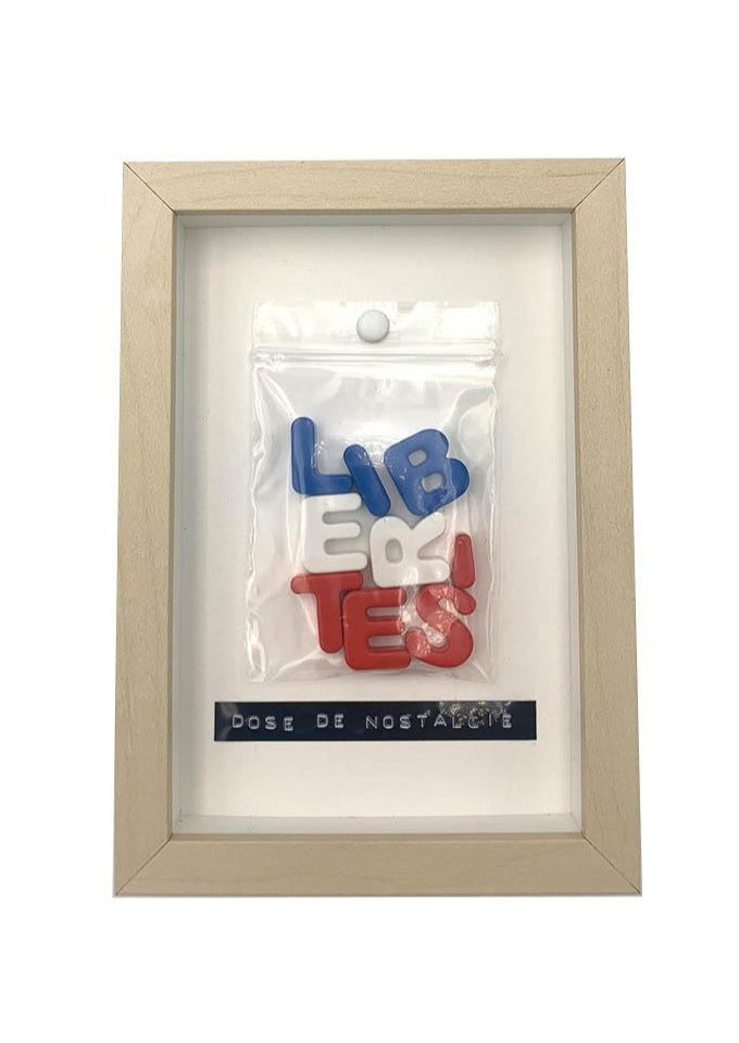  Tableau Avec Lettres "Libertés" Dose de Nostalgie Bleu Blanc Rouge