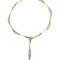Rainbow Chain Necklace Gold Plated And Turquoise Cord