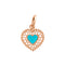 Turquoise Resin Rose Gold Lace Heart Pendant