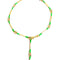 Collar De Cadena De Arco Iris Chapado En Oro Con Cordón Verde