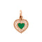 Emerald Resin Rose Gold Lace Heart Pendant